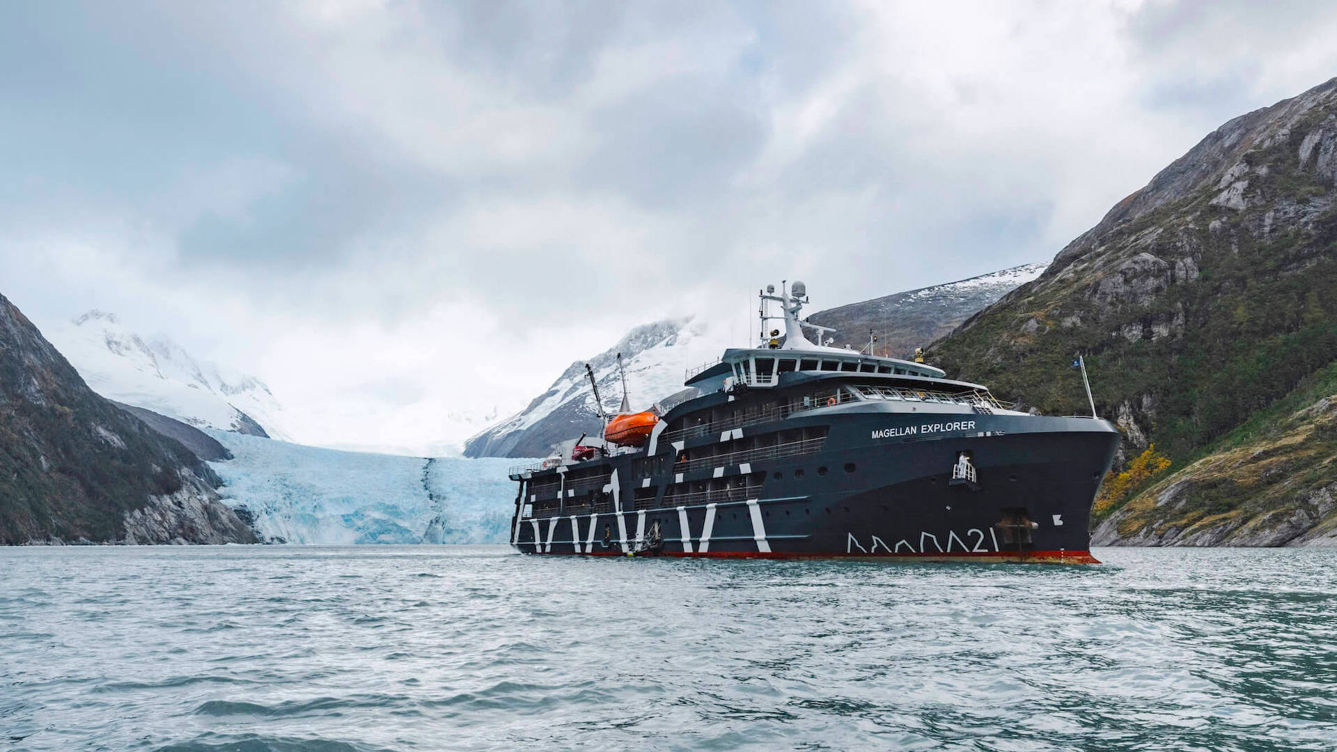 A Patagonia and Antarctica cruise navigating in Patagonia